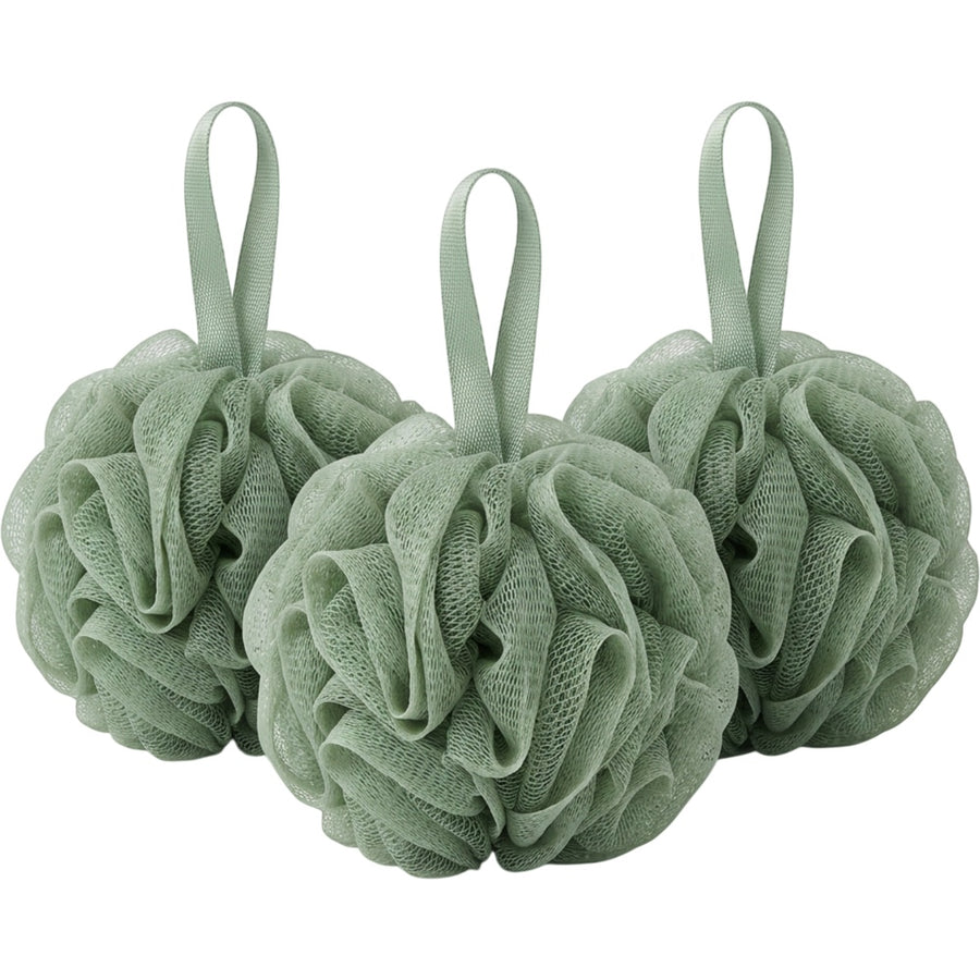 Pluom Exfoliating Bath Pouf Sage Green 3 Pack