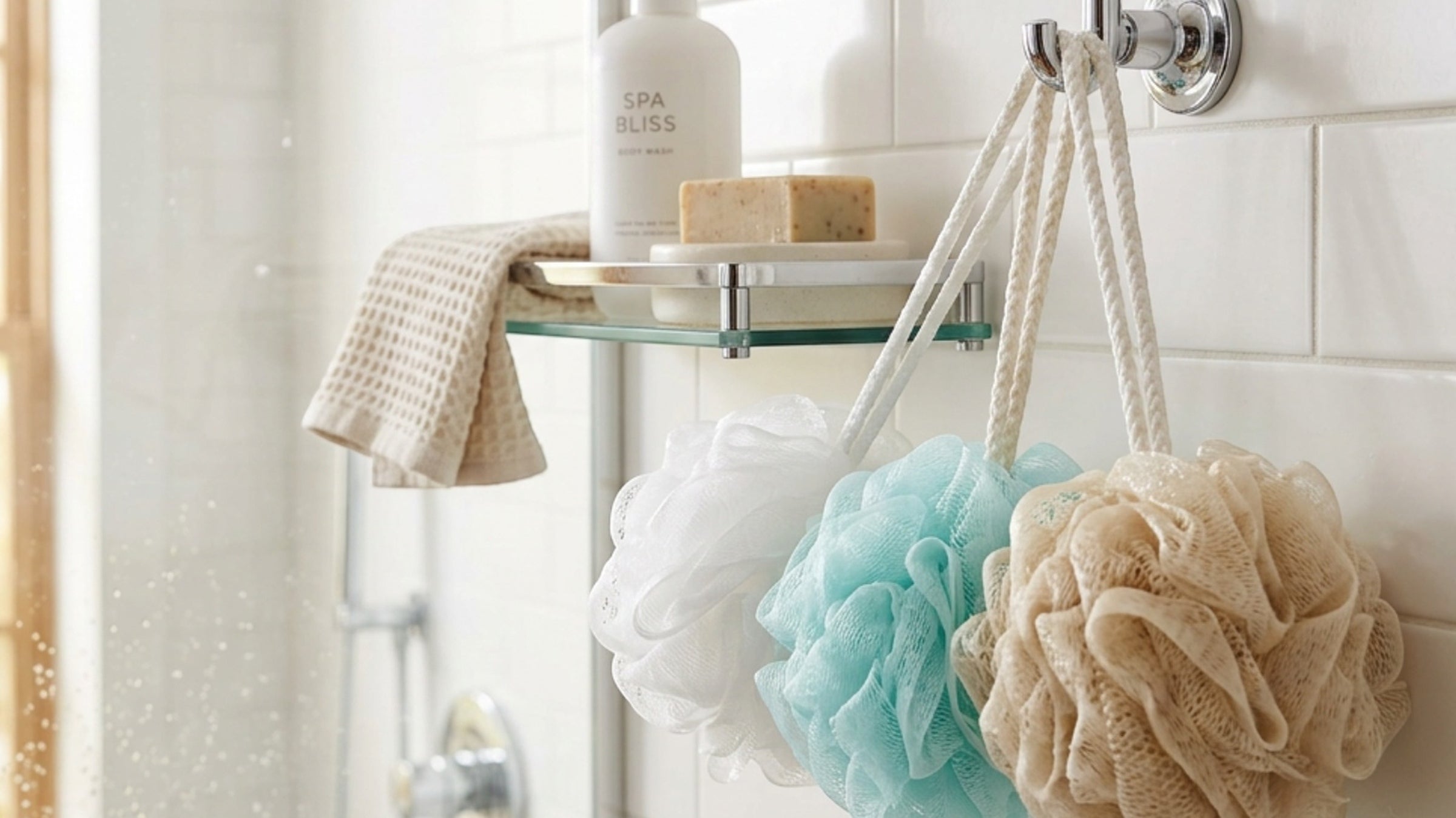 Pluom bath shower poufs